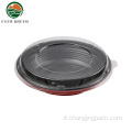 Round Black and Red Plastic Microwavabile Ciotola usa e getta